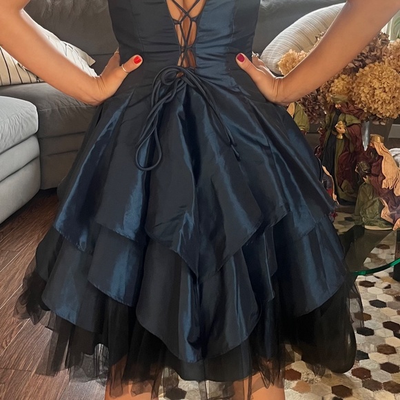 Strapless Navy Blue Formal Dress - Picture 3 of 5